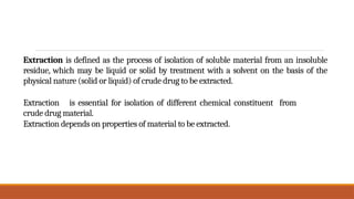 Basics of extraction method and principle | PPTX