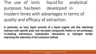 Extraction Use Only Basics of extraction method and principle | PPTX