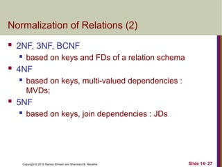 Basics of Functional Dependencies and Normalization for Relational ...