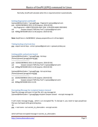 Basics of GnuPG (gpg) command in linux | PDF | Email | Internet