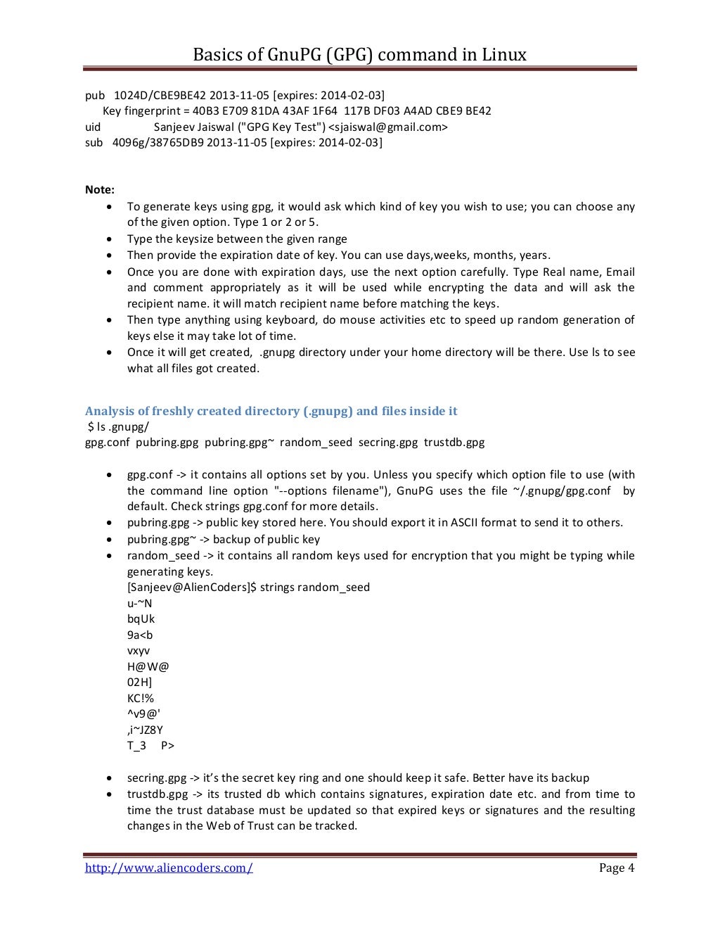 Basics of GnuPG (gpg) command in linux