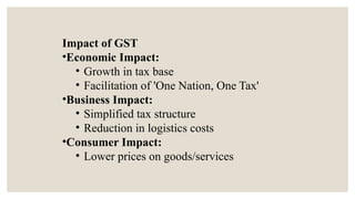 Basics of (Goods and Service Tax) or GST | PPTX