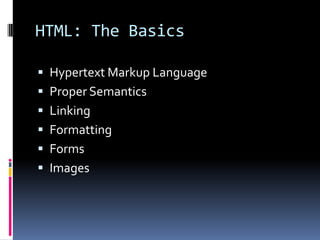 Basics Of Html | PPT