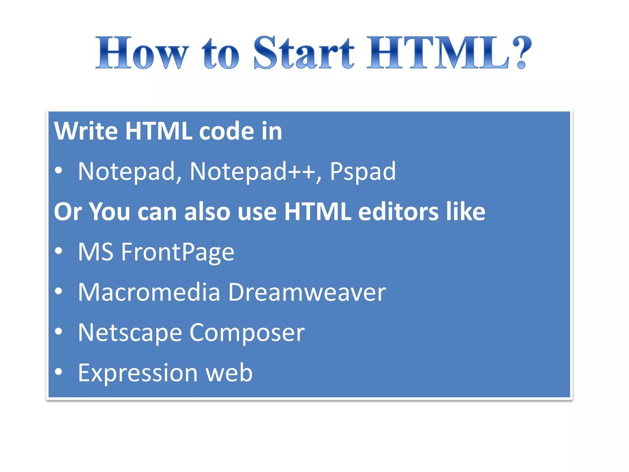 Basics of HTML 5 for Beginners | PPTX