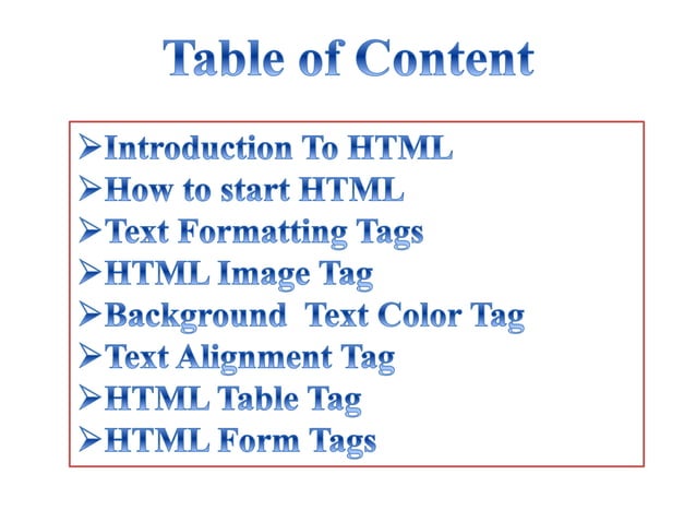 Basics of HTML 5 for Beginners | PPTX