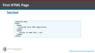 Basics of html for web development by software outsourcing company ...