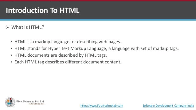 Basics of html for web development by software outsourcing company