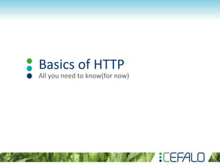 Basics of HTTP
All you need to know(for now)
1
 