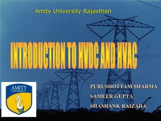 Amity University Rajasthan




                  PURUSHOTTAM SHARMA
                  SAMEER GUPTA
                  SHASHANK RAIZADA
 
