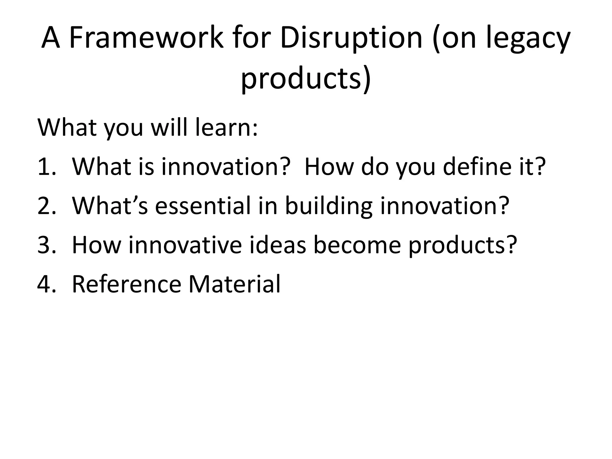 Basics of innovation | PPTX