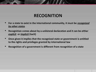 State Recognition Basics of international business law | PPT