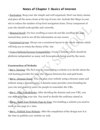 BASICS OF INTERNET and fundamentals of computer | PDF