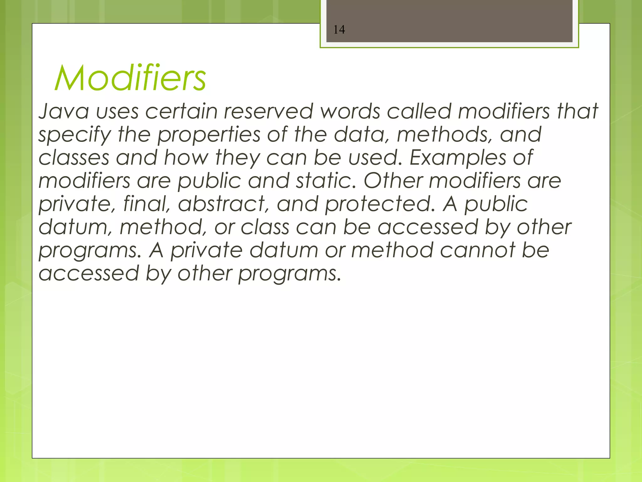 Basics of java 1 | PPT | Programming Languages | Computing