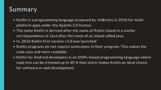 Basics of kotlin ASJ | PDF