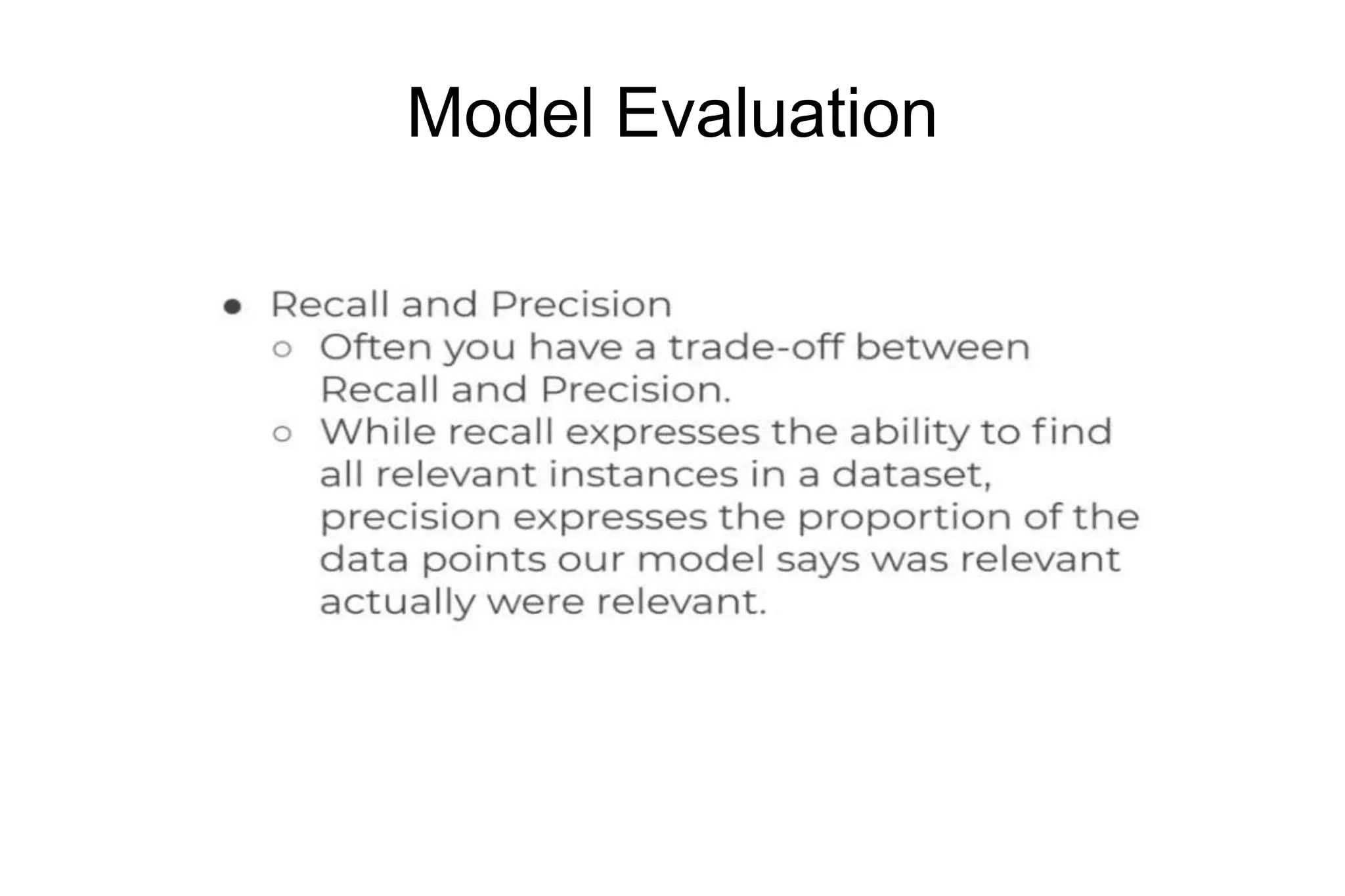 Model Evaluation