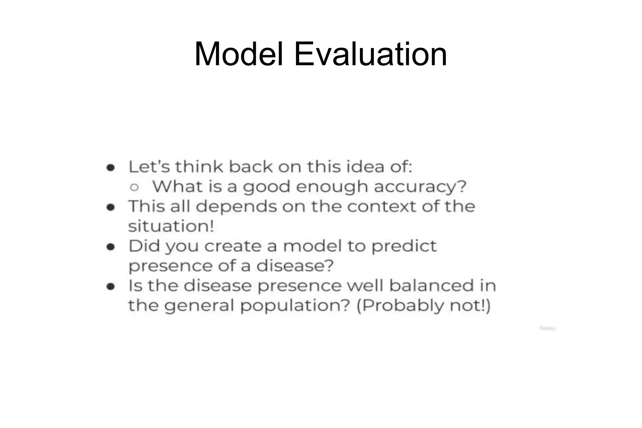 Model Evaluation