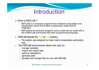 Basics of matlab | PDF