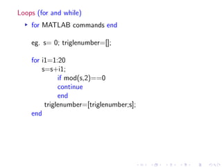 Basics of programming in matlab for beginners | PPT