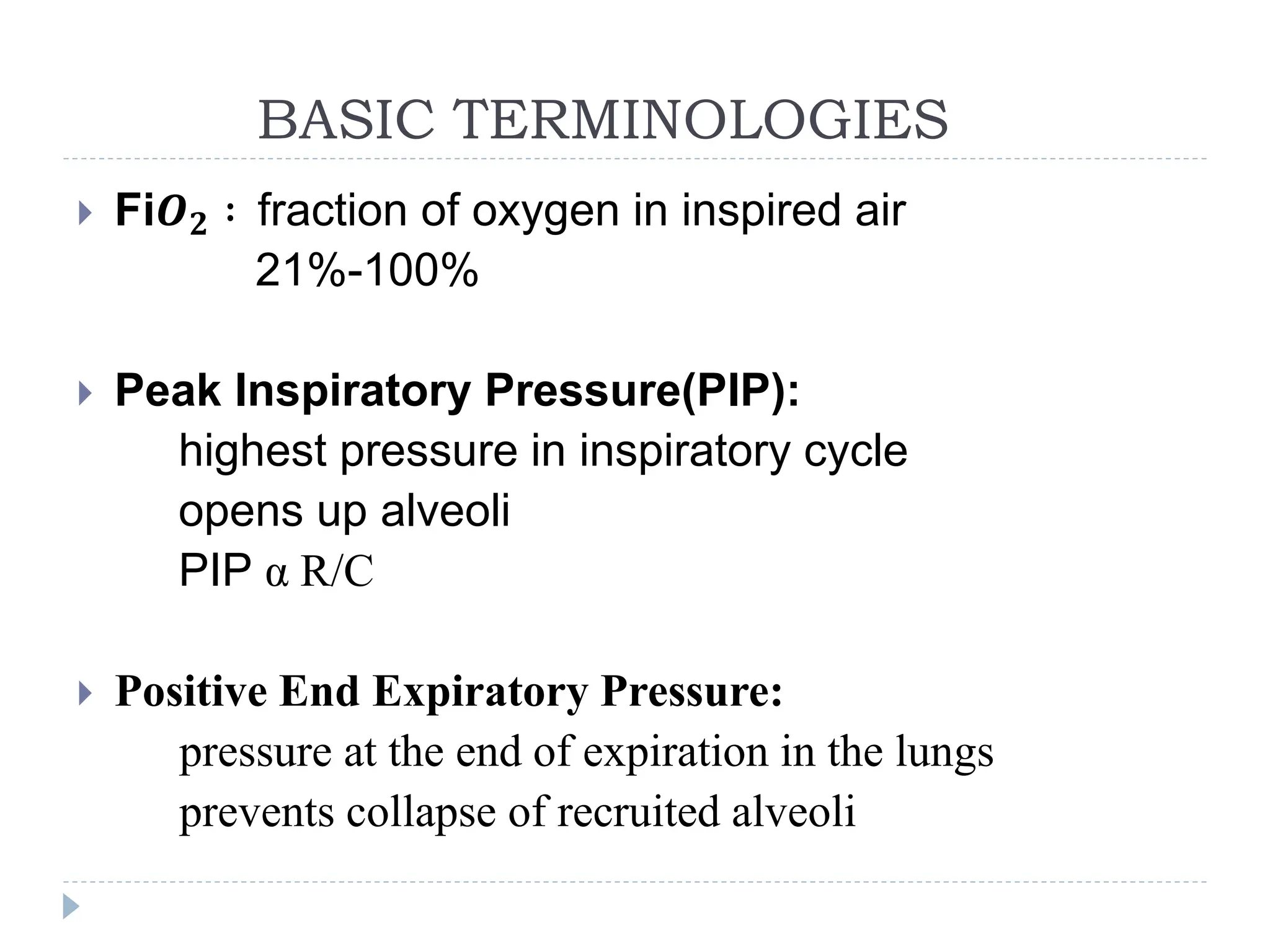 Fio2 Definition BASICS OF MECHANICAL VENTILATION.pptx in paediatric | PPTX