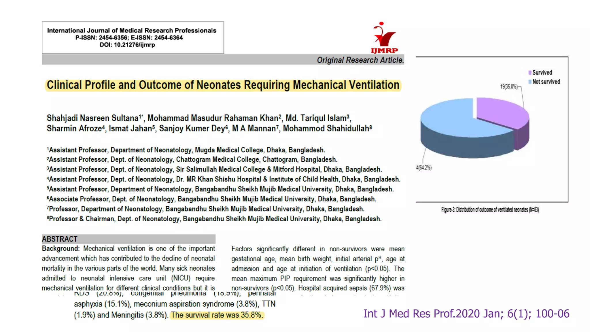 Int J Med Res Prof.2020 Jan; 6(1); 100-06
 