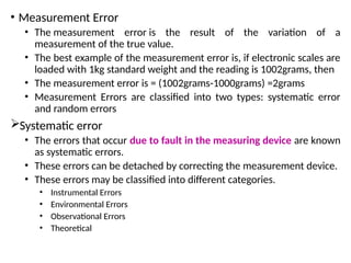 Basics of Metrology and errors in metrology | PPTX