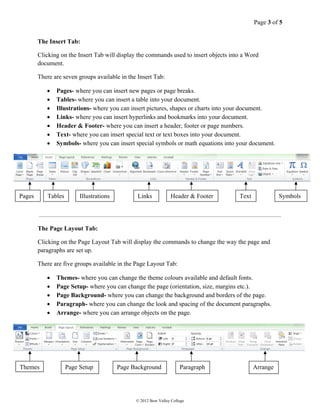 Basics of microsoft word 2010 handout | PDF