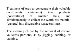 Basics of mineral processing | PDF