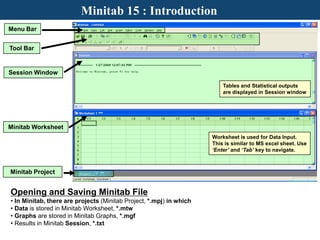 Mini Tab Interface Basics of minitab 15 (english) v1 | PPTX