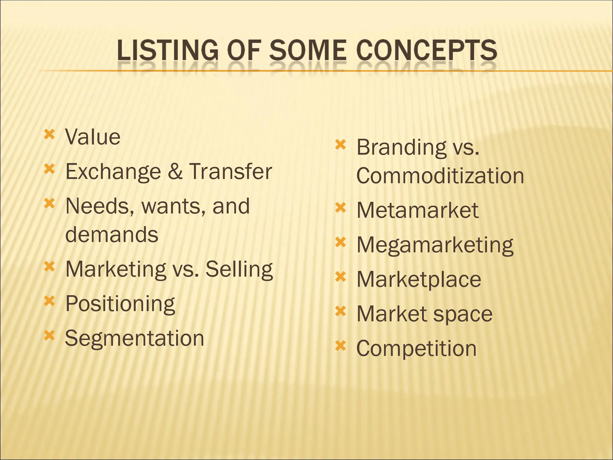 Concept Of Marketing