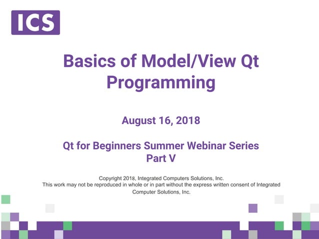 Basics of Model/View Qt programming | PPT