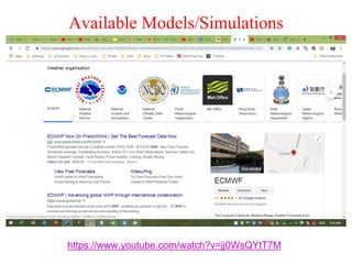 Available Models/Simulations
https://www.youtube.com/watch?v=jj0WsQYtT7M
 