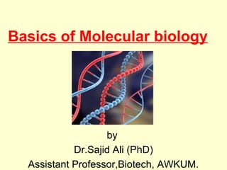 Basics of Molecular biology
by
Dr.Sajid Ali (PhD)
Assistant Professor,Biotech, AWKUM.
 