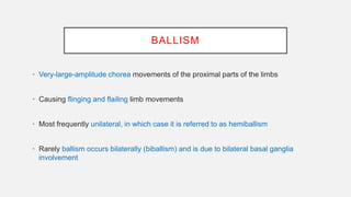 Balism Script basics of movement disorders Dr Ganesh.pptx