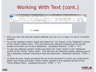 Basics of MS word for enhancing MS office suite understanding | PPT