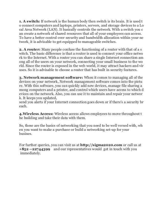 Basics of networking & switching