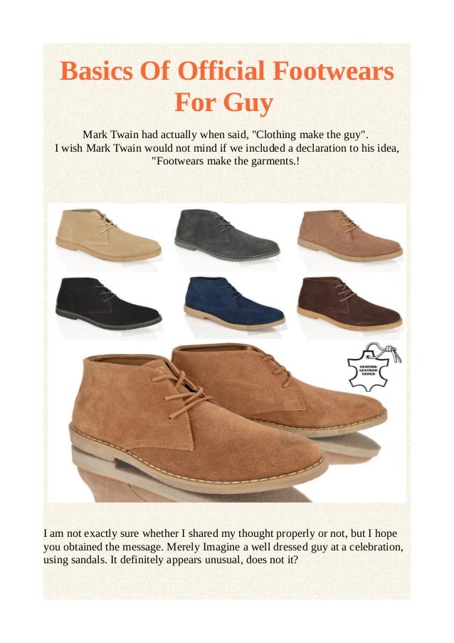 Basics of official footwears for guy