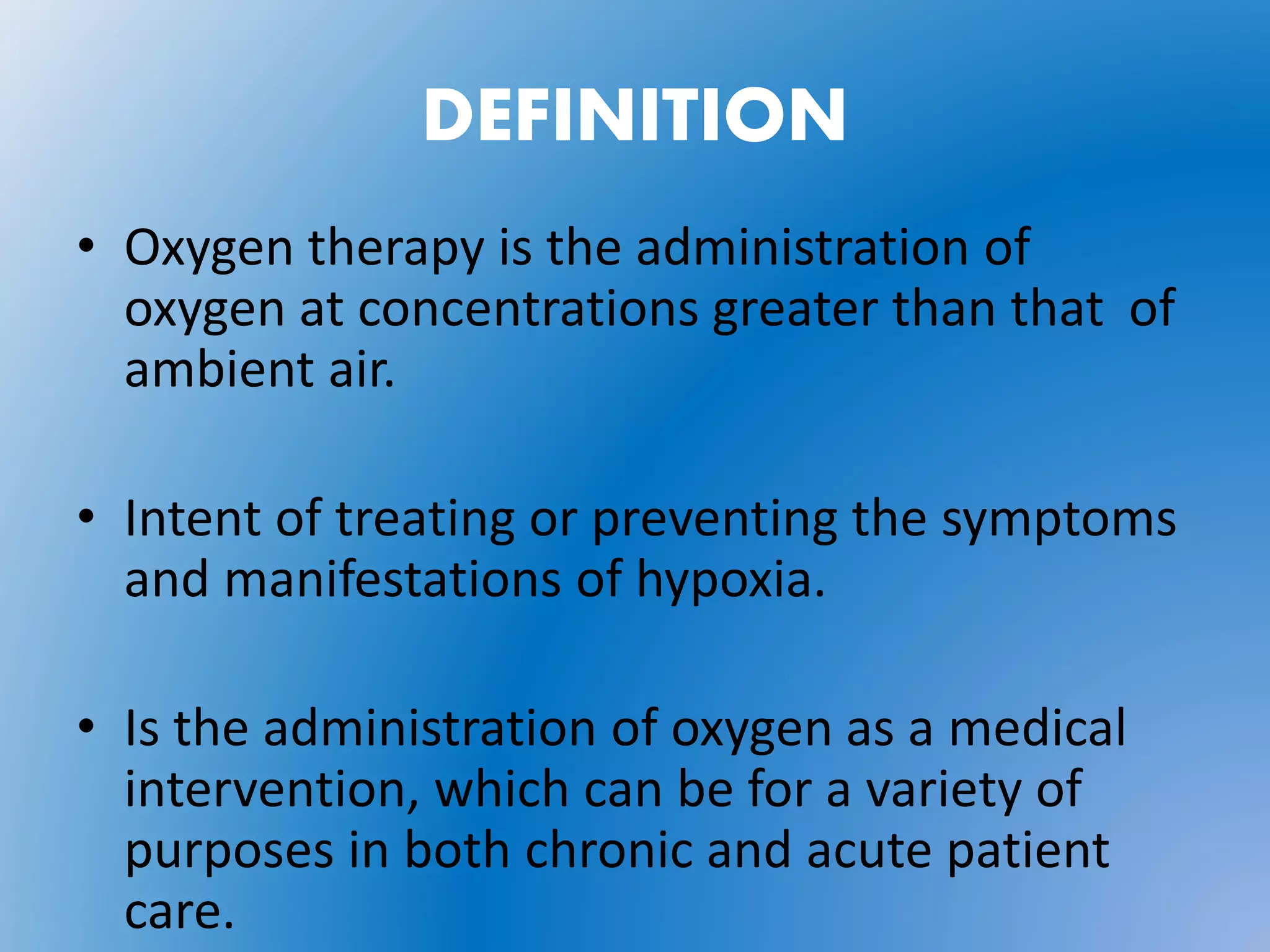 Basics of Oxygen Therapy