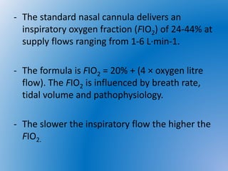 Fio2 Flujo Basics of Oxygen Therapy | PPTX