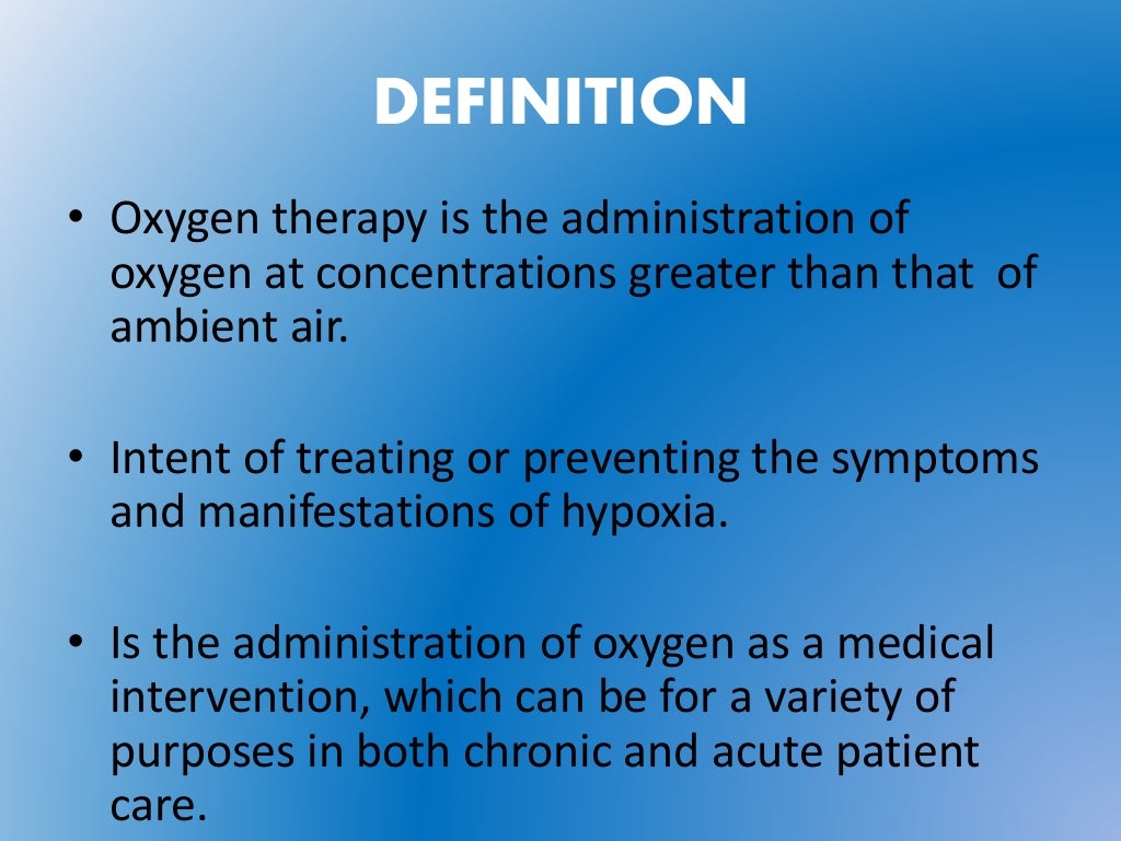 Basics of Oxygen Therapy
