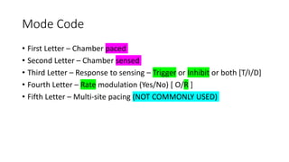Pacemaker Mode Coding Basics of Pacemaker Dr Hafeesh Fazulu Pushpagiri | PPTX