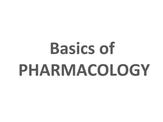 Basics of
PHARMACOLOGY
 