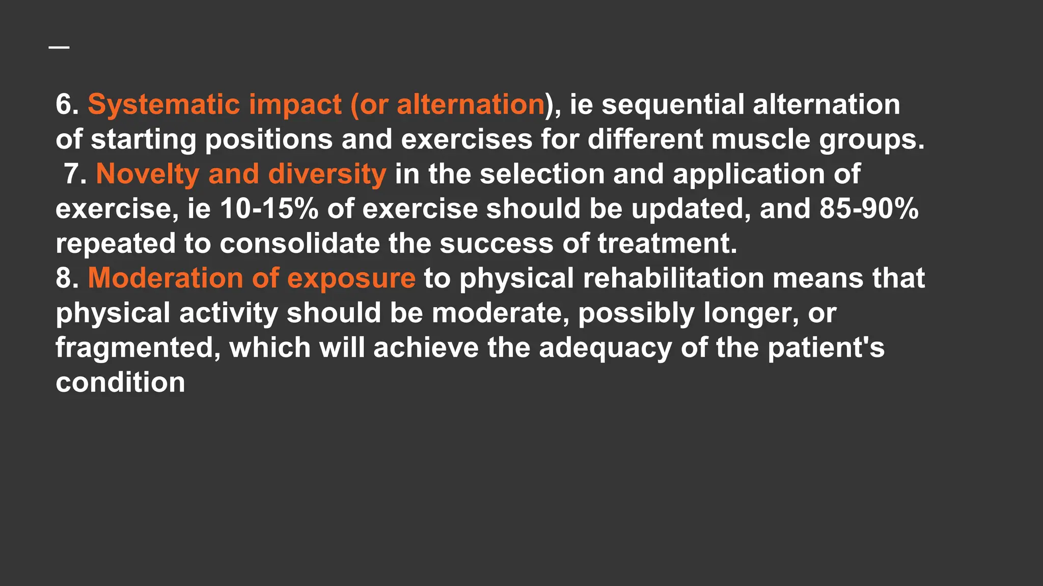 Basics of physical rehabilitation. Types of training, principles of ...