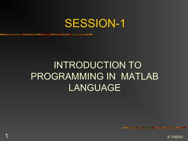 Basics of programming in matlab | PPT