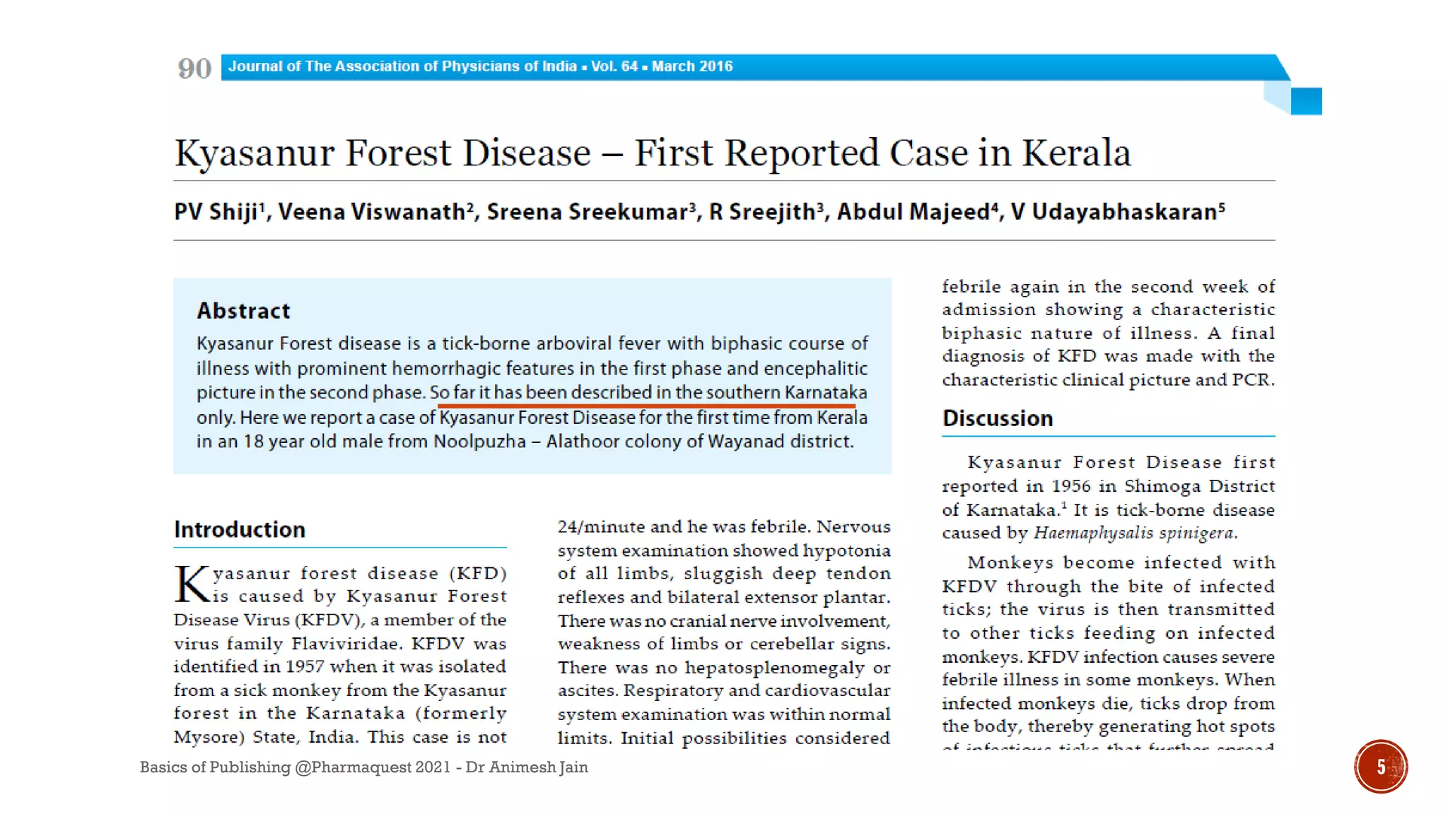 Basics of Publishing @Pharmaquest 2021 - Dr Animesh Jain 5
 