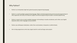 Basics of python | PPT