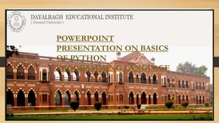 Basics of python | PPT