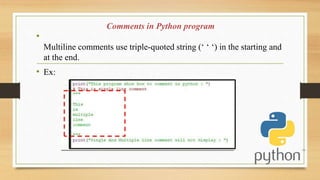 BASICS OF PYTHON usefull for the student who would like to learn on ...