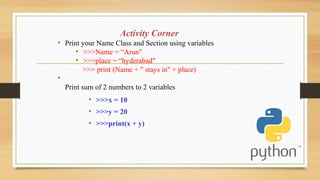 BASICS OF PYTHON usefull for the student who would like to learn on ...