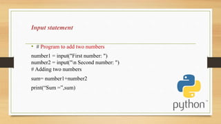 BASICS OF PYTHON usefull for the student who would like to learn on ...