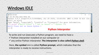 Basics of python programming | PPT